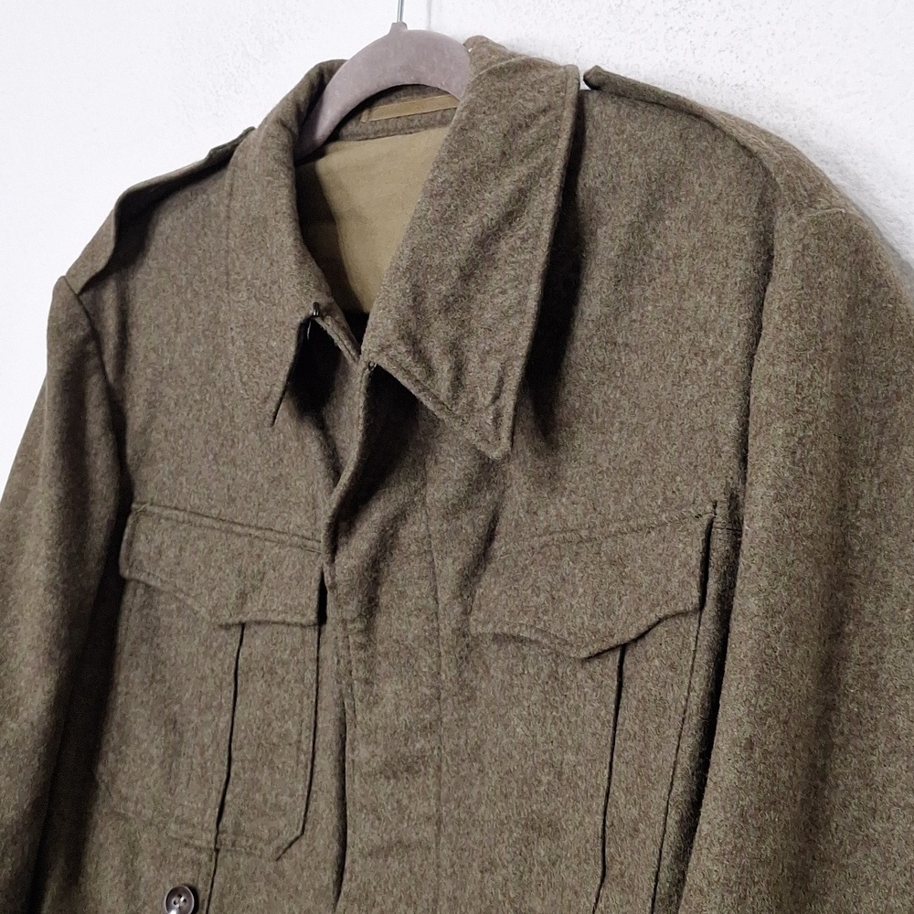 Vintage 1960 WAGNER & Co. British Army Wool Field Olive Military Jacket Size L - Picture 4 of 9